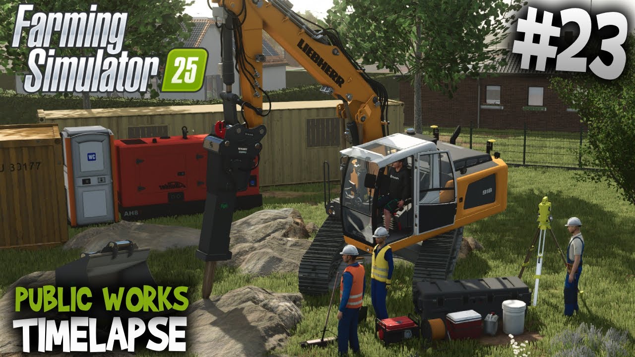 🏠 Доставка экскаватора и расчистка участка 🚧 Liebherr R918 в действии 👷 FS25