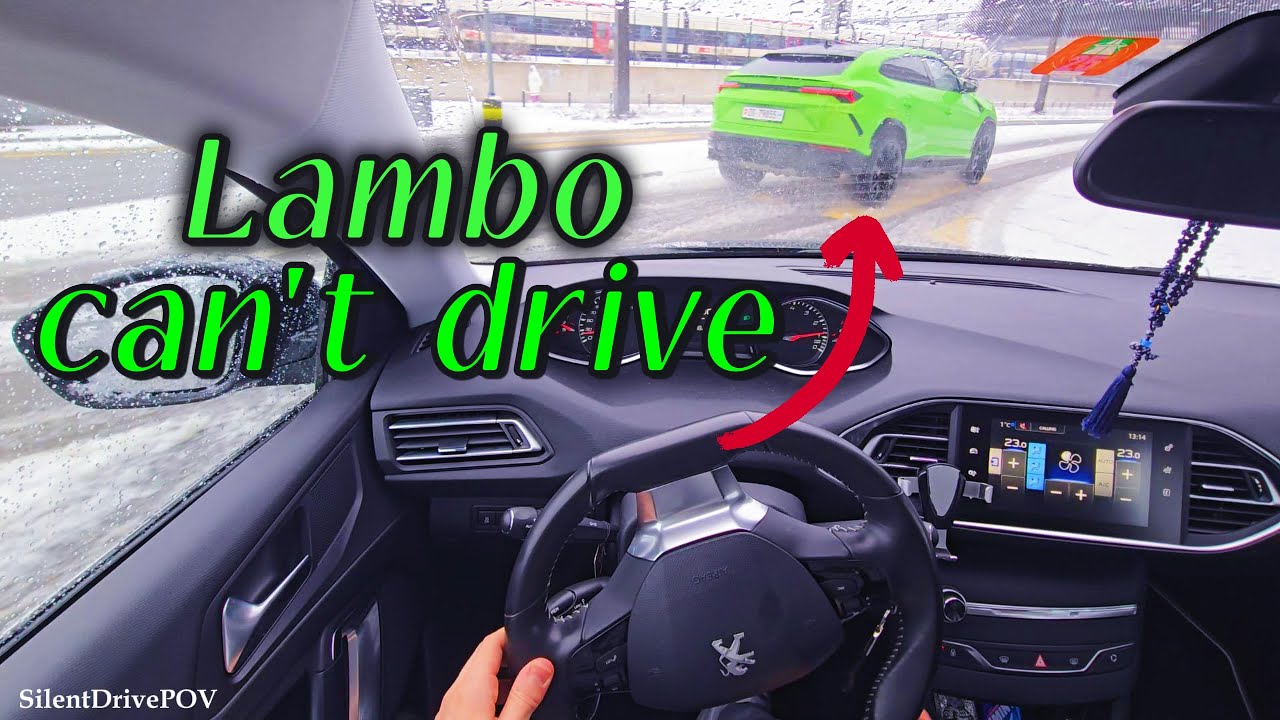 POV Lambo driver can't drive | Peugeot 308 | Snow Drive