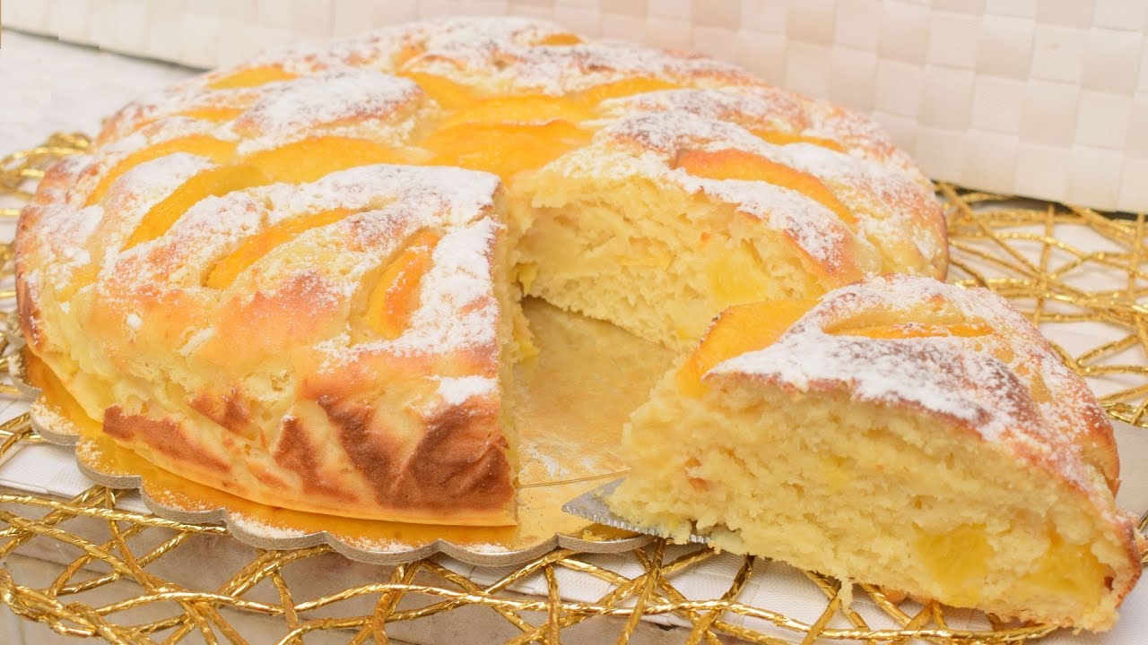 TORTA MORBIDA ALLE PESCHE CON RICOTTA -  soft peach pie