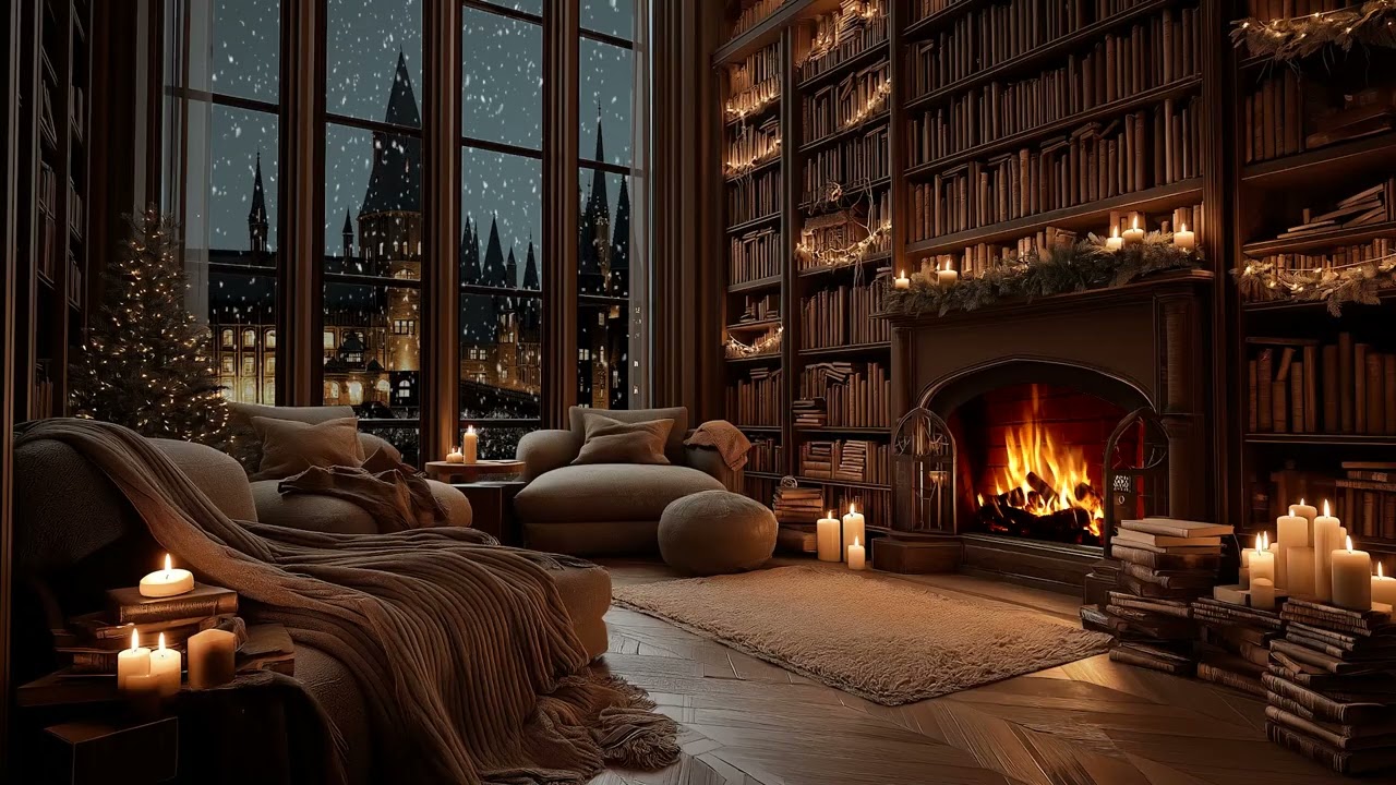 Peaceful Holiday Ambience 🔥 Cozy Fireplace ASMR for Focus & Relaxation