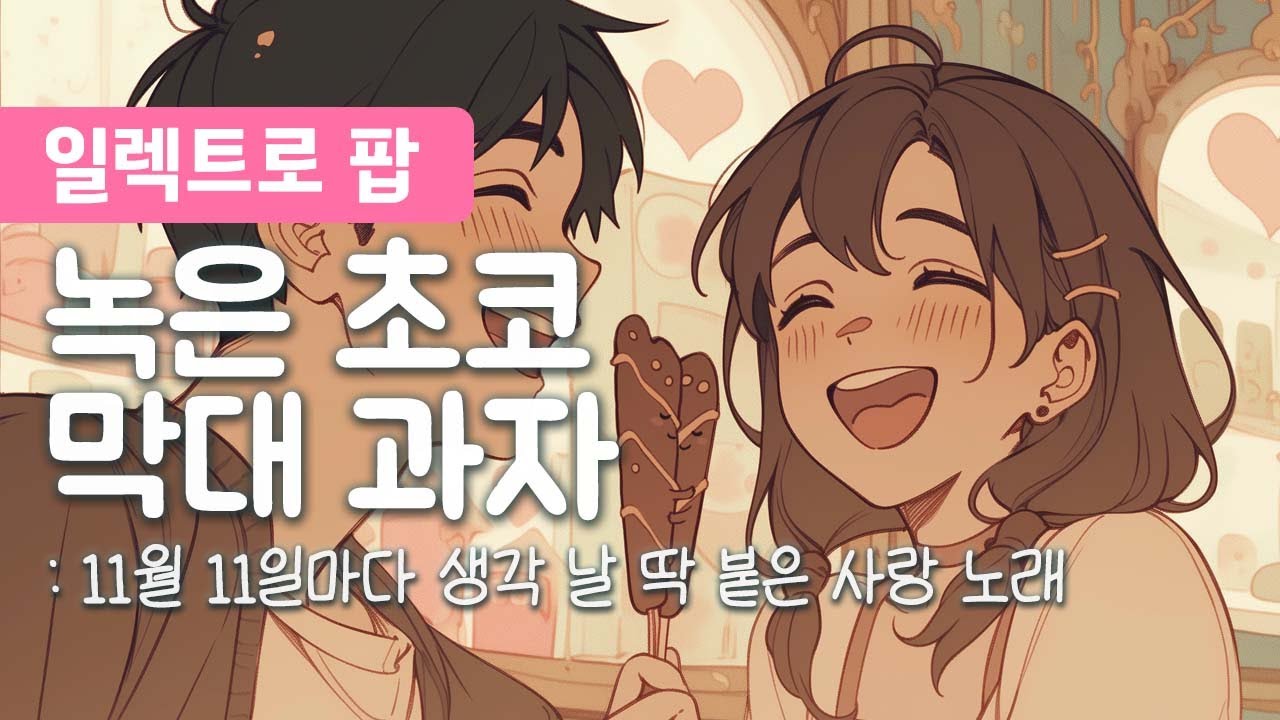 💞 이렇게 딱 붙어서 사랑하자 - 녹은 초코 막대 과자 (Melted Choco Biscuit Sticks) [노래/가사/자막]
