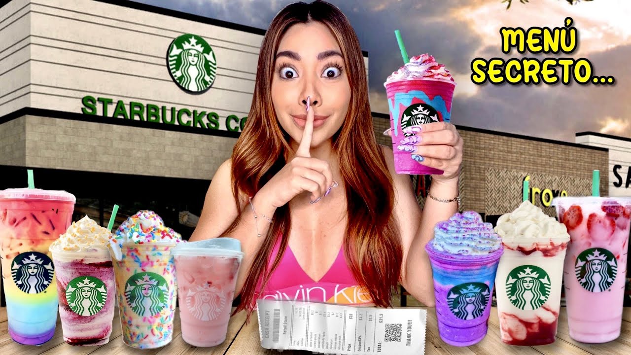Probando todas las bebidas del MENÚ SECRETO de Starbucks!! | Rebeca Mendiola
