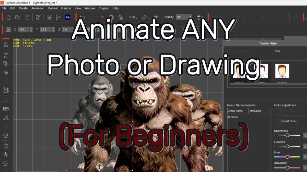 Learn How-to Animate ANY Photo or Drawing using Cartoon Animator 5 Complete Tutorial (Lesson 48)