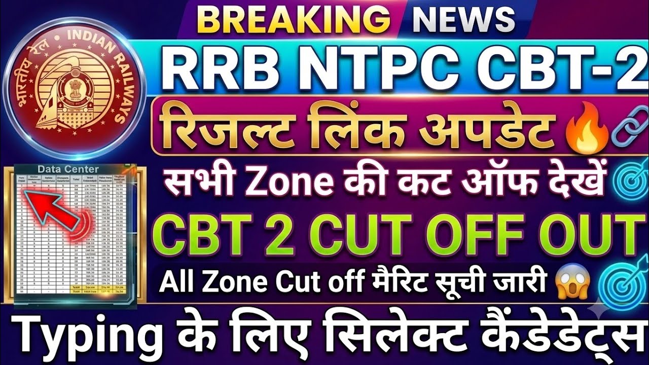 RRB NTPC CBT 2 Expected Cutoff 2026 | RRB NTPC Result Date & Typing Speed Rules