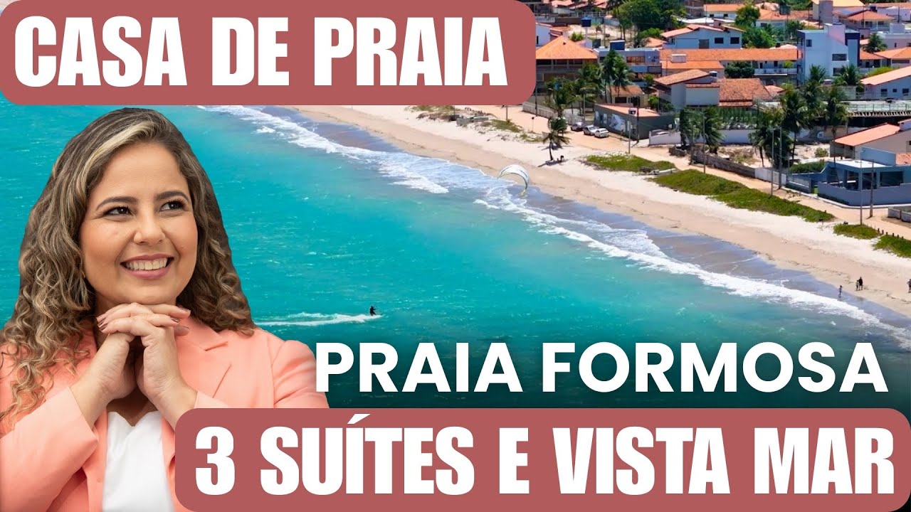 CASA DE PRAIA COM 3 SUÍTES SENDO UMA MASTER COM VARANDA E VISTA MAR NA PRAIA FORMOSA EM CABEDELO-PB