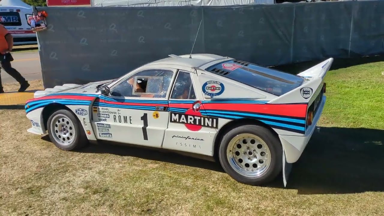 Lancia 037 rally car leaving The Quail