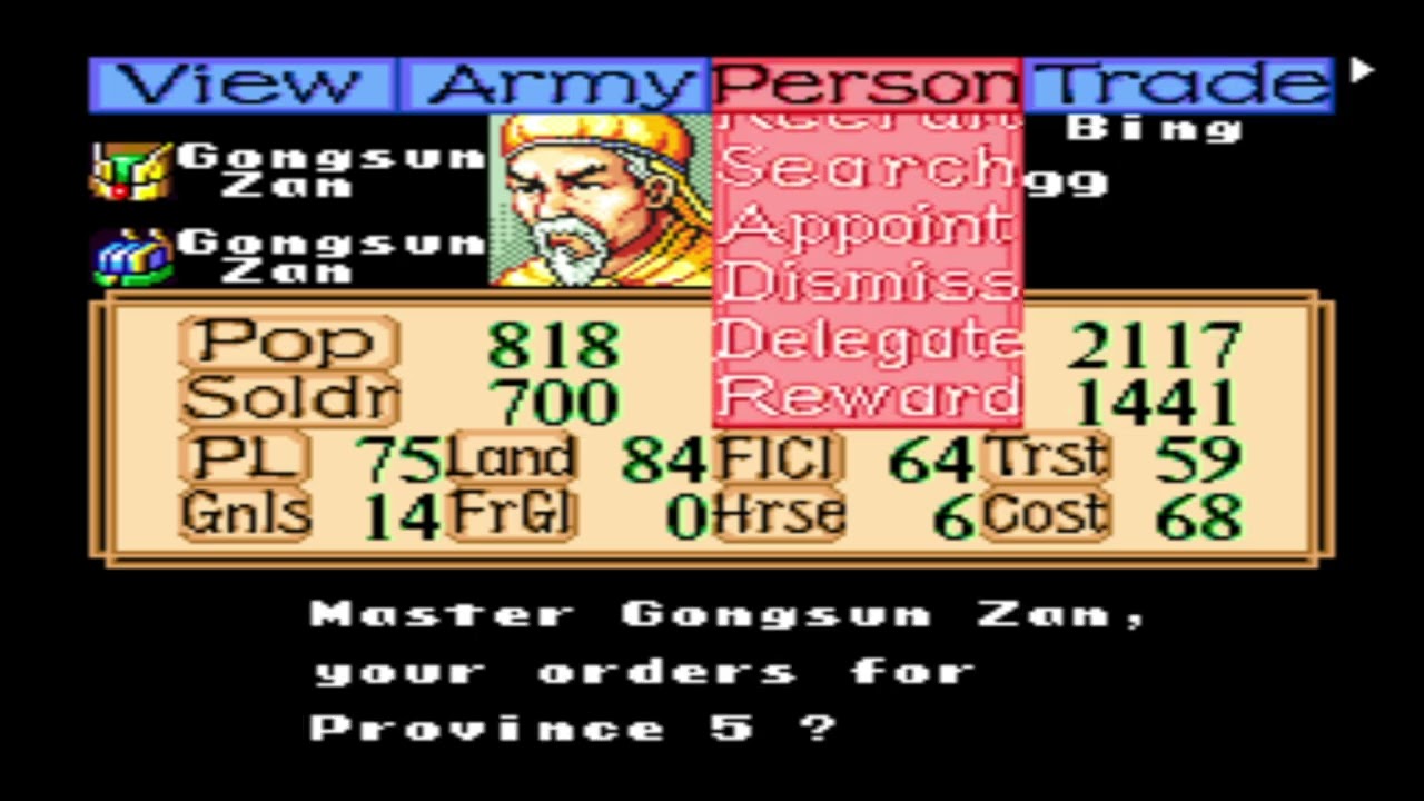 LongPlay Romance of The Three Kingdoms 2   Snes (Gongsun zan) Part 8