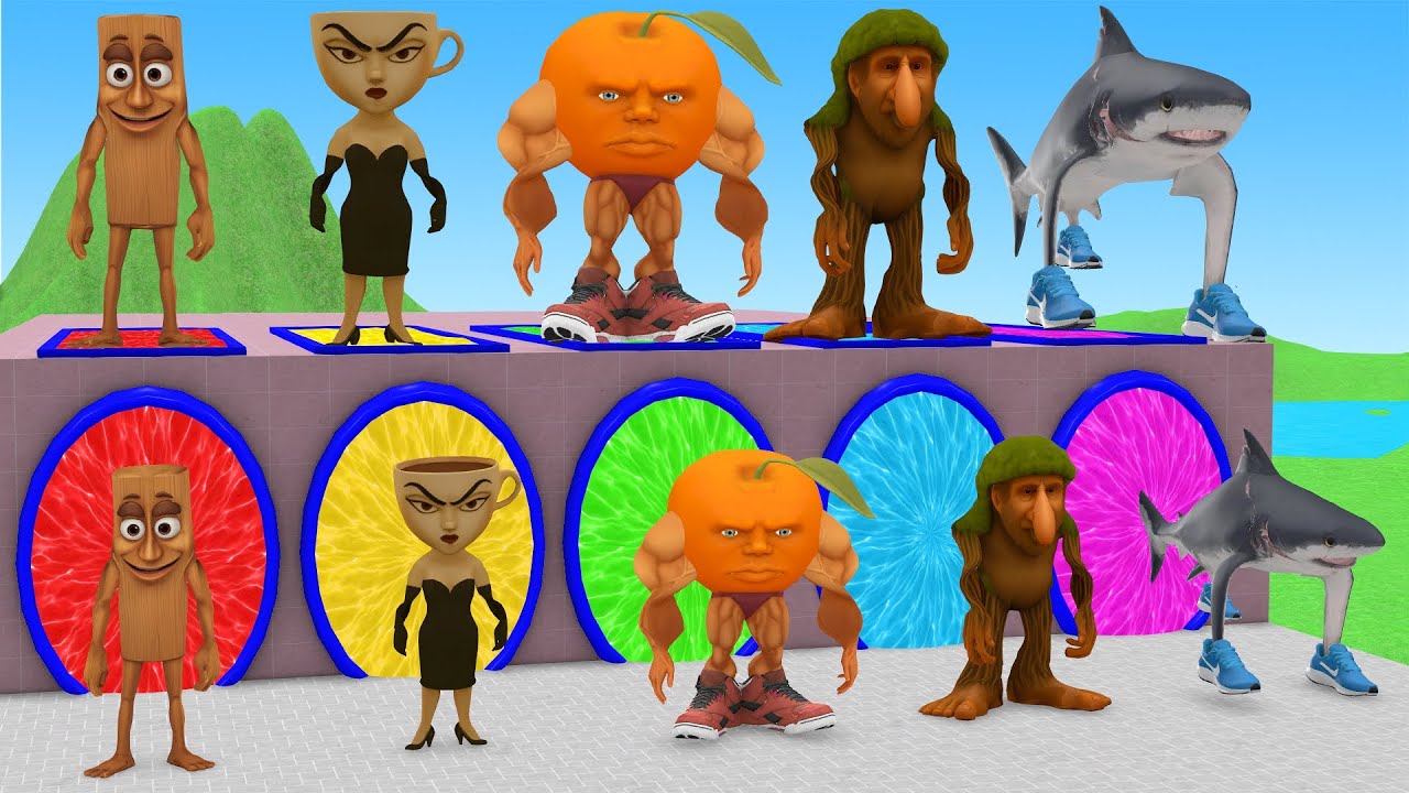 Long Slide Game with Cow Elephant Gorilla Hippopotamus Tiger 3d Animal Game Funny 3d Animals