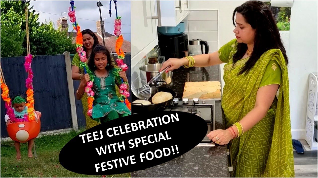 TEEJ Celebration in UK | Festival Special Veg Thali in 60 Mins | Teej Vlog 2022