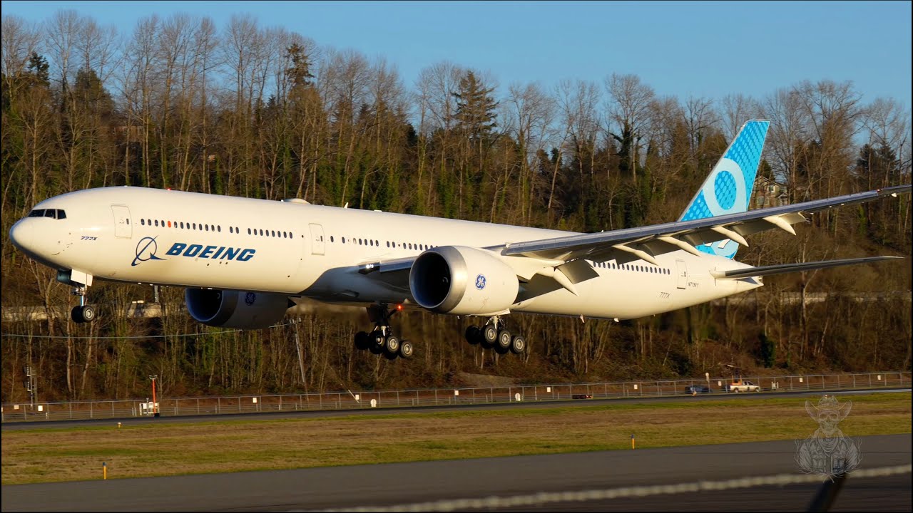 Boeing Company 777-9 Landing At Boeing Field