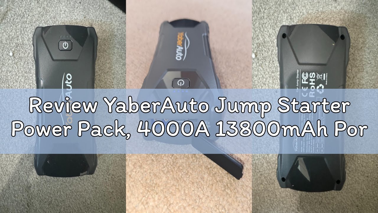 Review YaberAuto Jump Starter Power Pack, 4000A 13800mAh Portable Car Battery Booster for 5.5L Diese