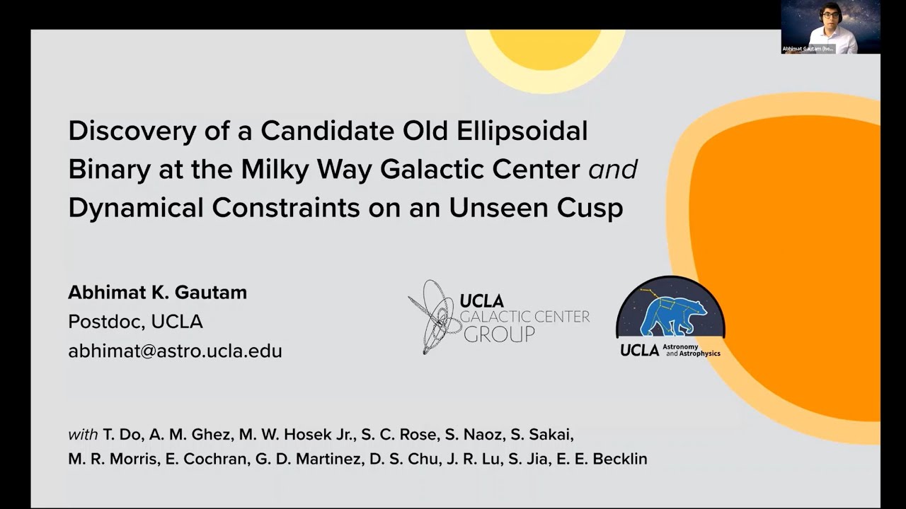 Abhimat Gautam - Discovery of a Candidate Old Ellipsoidal Binary System at the Galactic Center