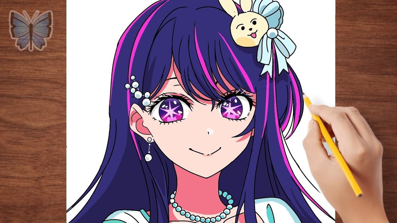 How to Ai Hoshino from Oshi No Ko With Simple Steps Easy Drawing