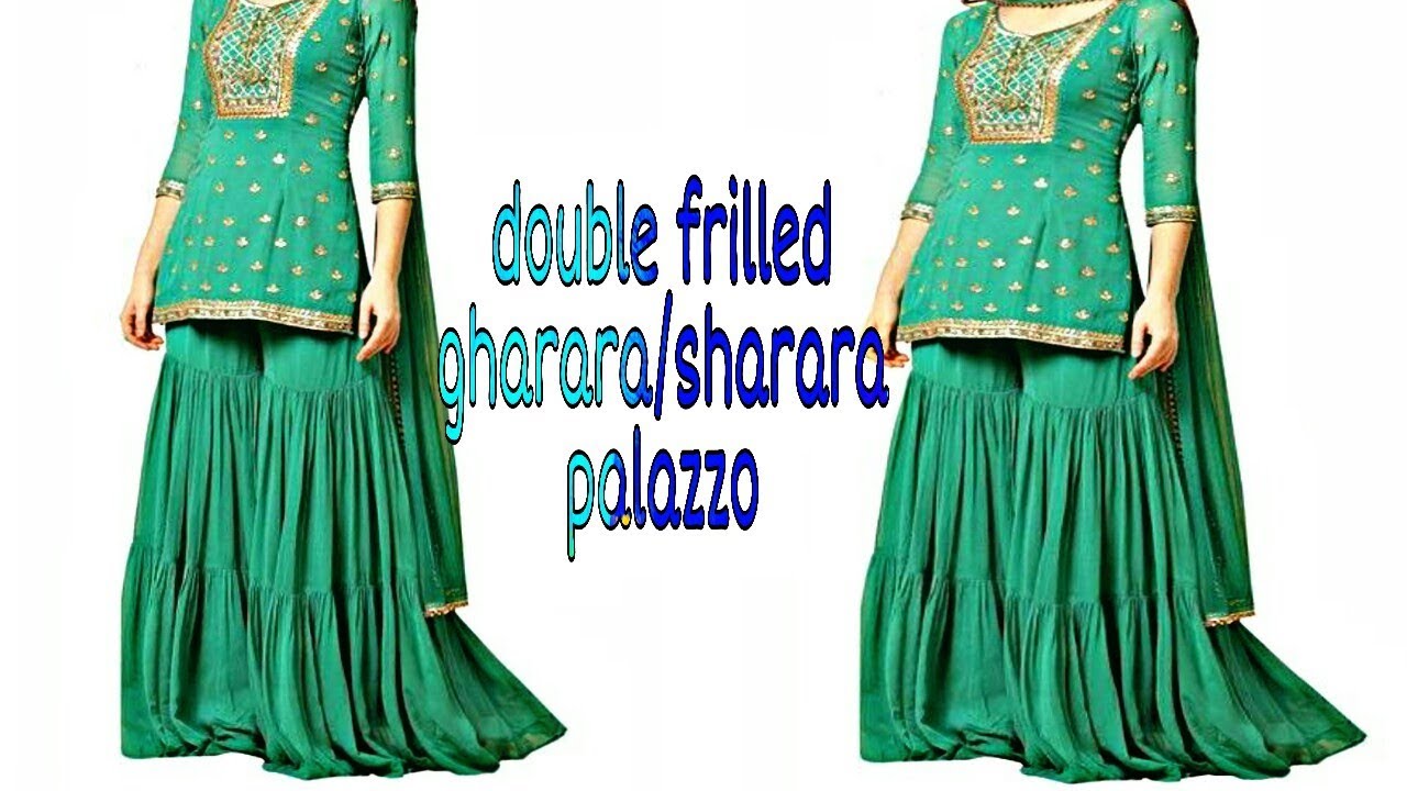 Double flayered/frilled gharara/sharara/palazzo/ruffle pant/ Salwar[DIY]