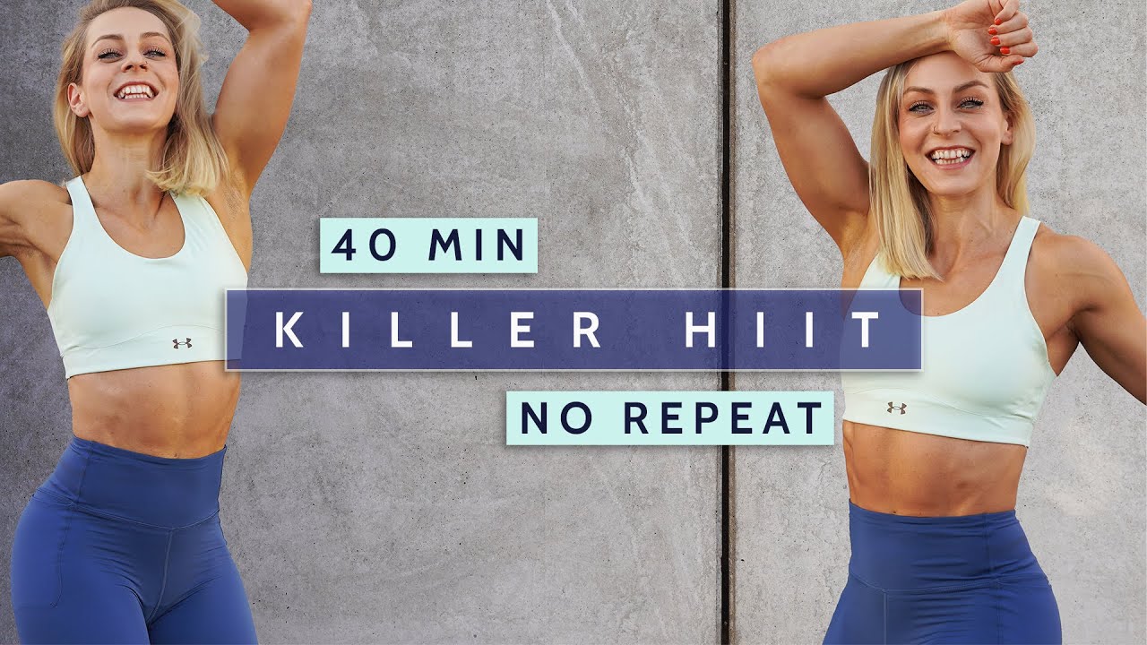 40 MIN FULL BODY CARDIO - Killer HIIT | No Repeat | High Impact + Modifications | Super Sweat | Burn