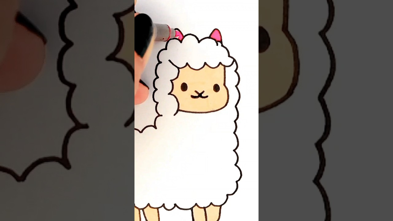 How to draw cute Llama | Step by step drawing