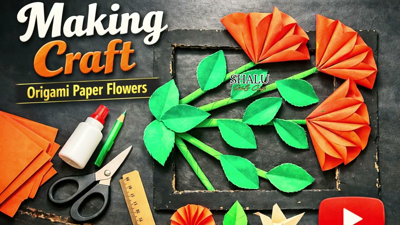 Easy Paper Flower Making at Home | Origami Craft Tutorial