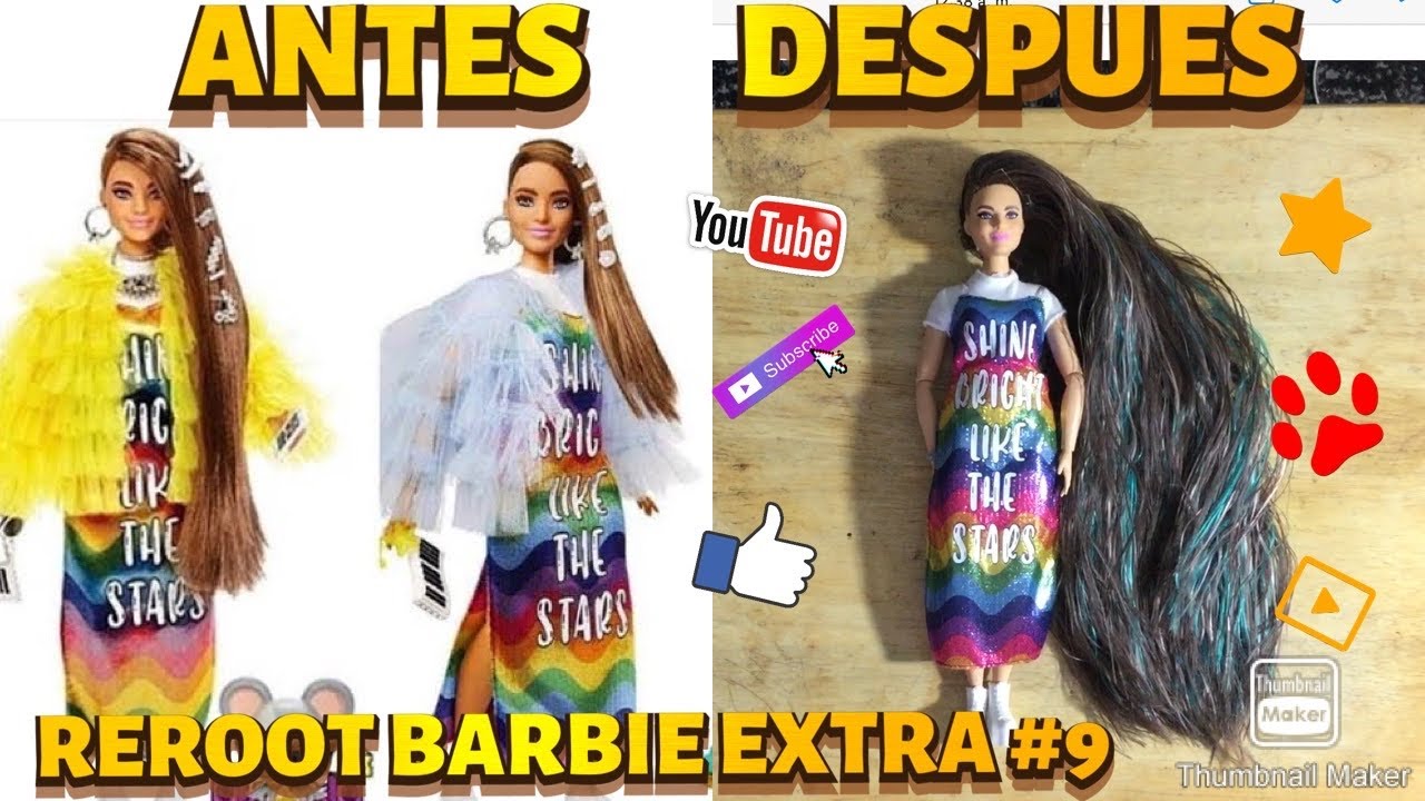 BARBIE EXTRA #9, CAMBIO DE CABELLO, REROOT, AHORA SI VALE LA PENA.