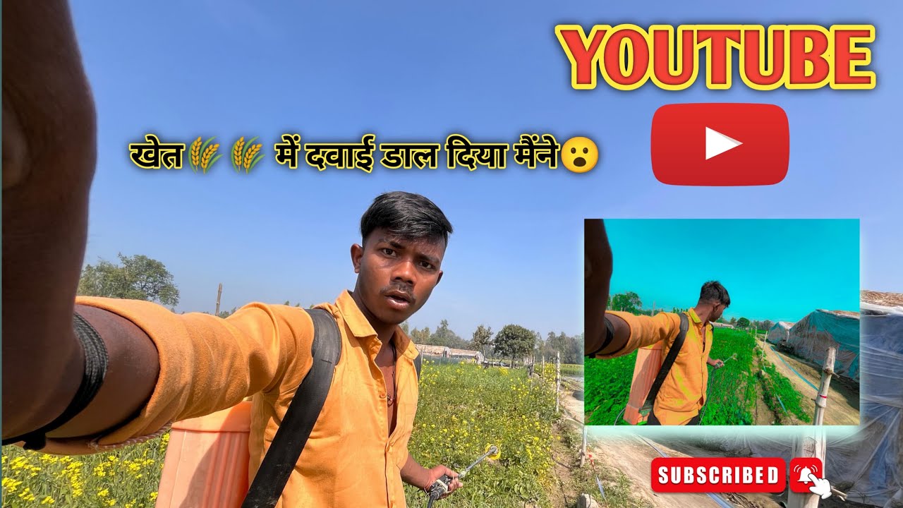 Subscribe #Aaj hmare khet m dawi Dali ja rhi h #youtube #aajkavlogs #viral #viral #vlog #farming #lo