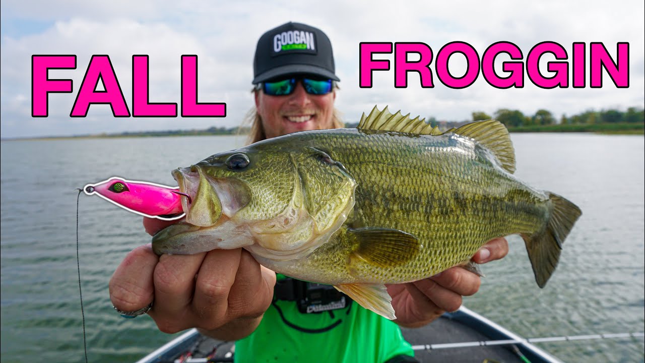FALL Bass Fishing w/ PINK FROGS - Googan Squad Mini Filthy Frog Saginaw Bay Fishing