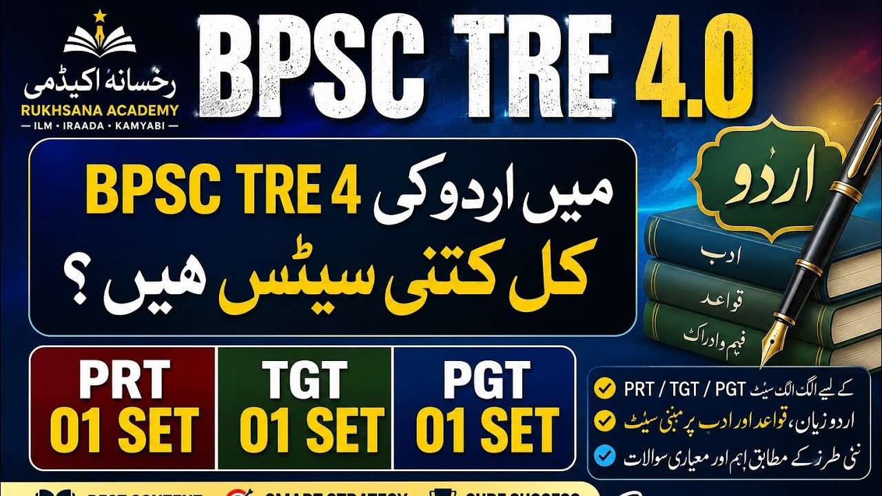 BPSC TRE 4 TOTAL  URDU SEATS PRT/TGT/PGT