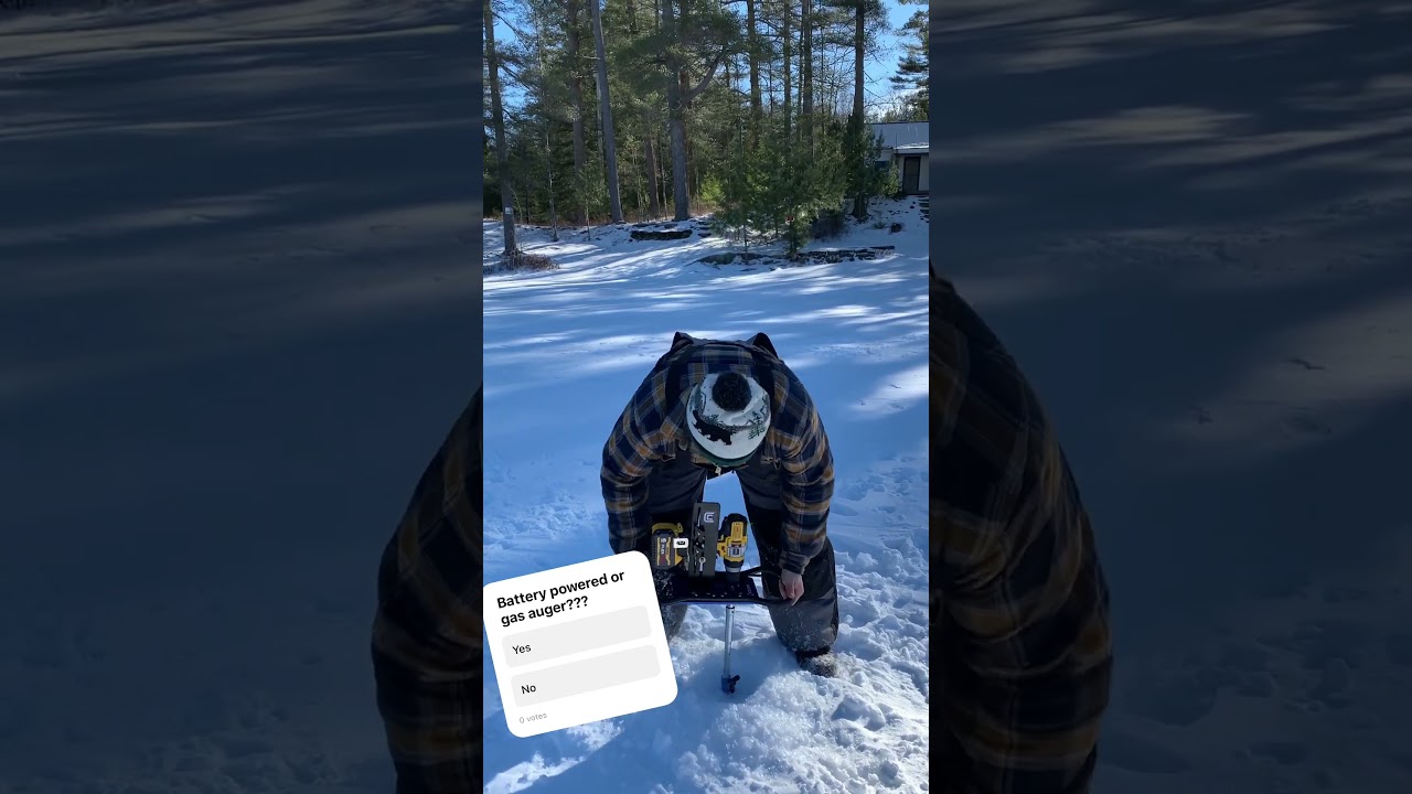 Battery powered ice auger #fishing #icefishing #icefishingnation