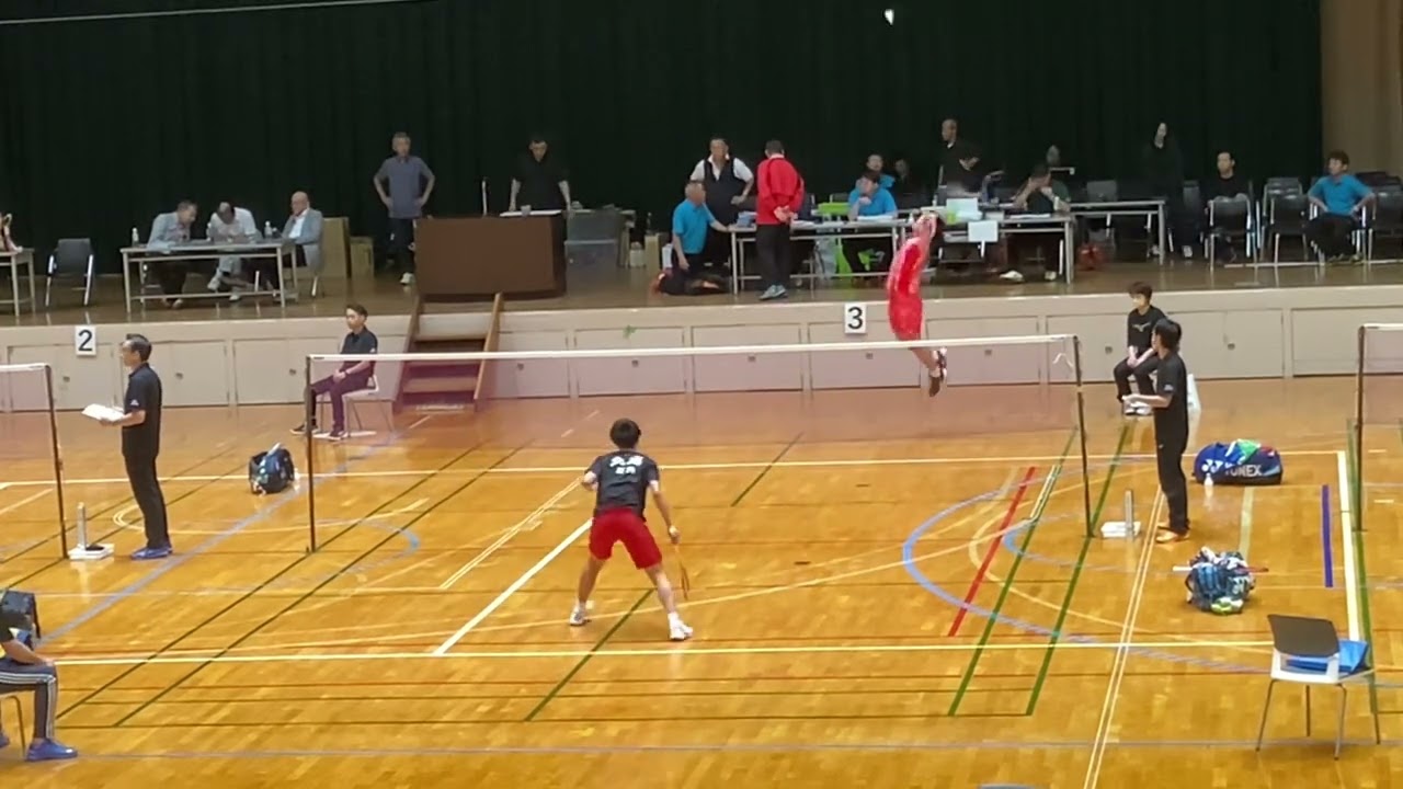 【※試合一部分のみ】令和6年度新潟日報杯バドミントン 男子シングルス決勝トーナメント1回戦 中山選手(ヨネックス)対遠藤選手(北越高)ラリー間カット