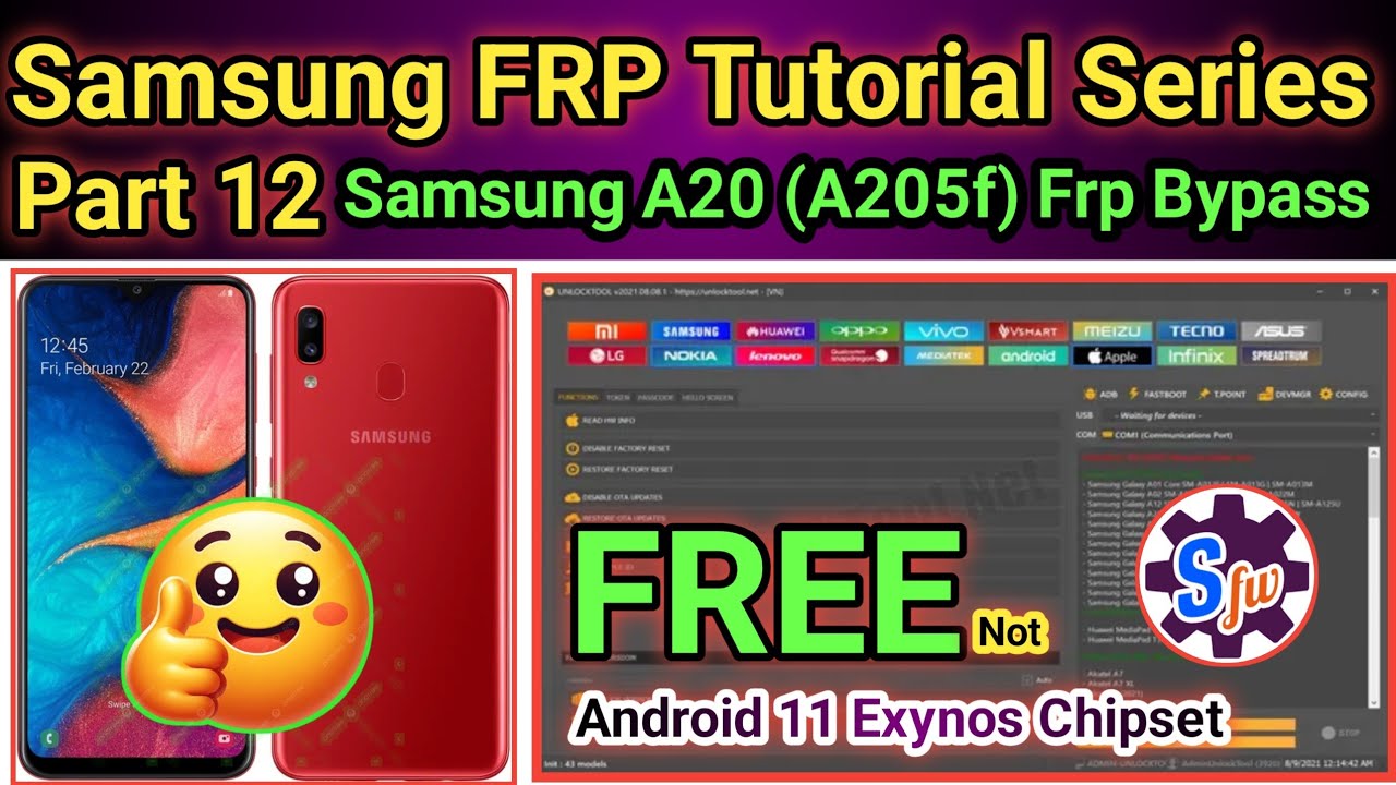 Samsung A20 (A205f) FRP Reset Samfw Vs Unlock Tool android 11 | Part-12 | 2025