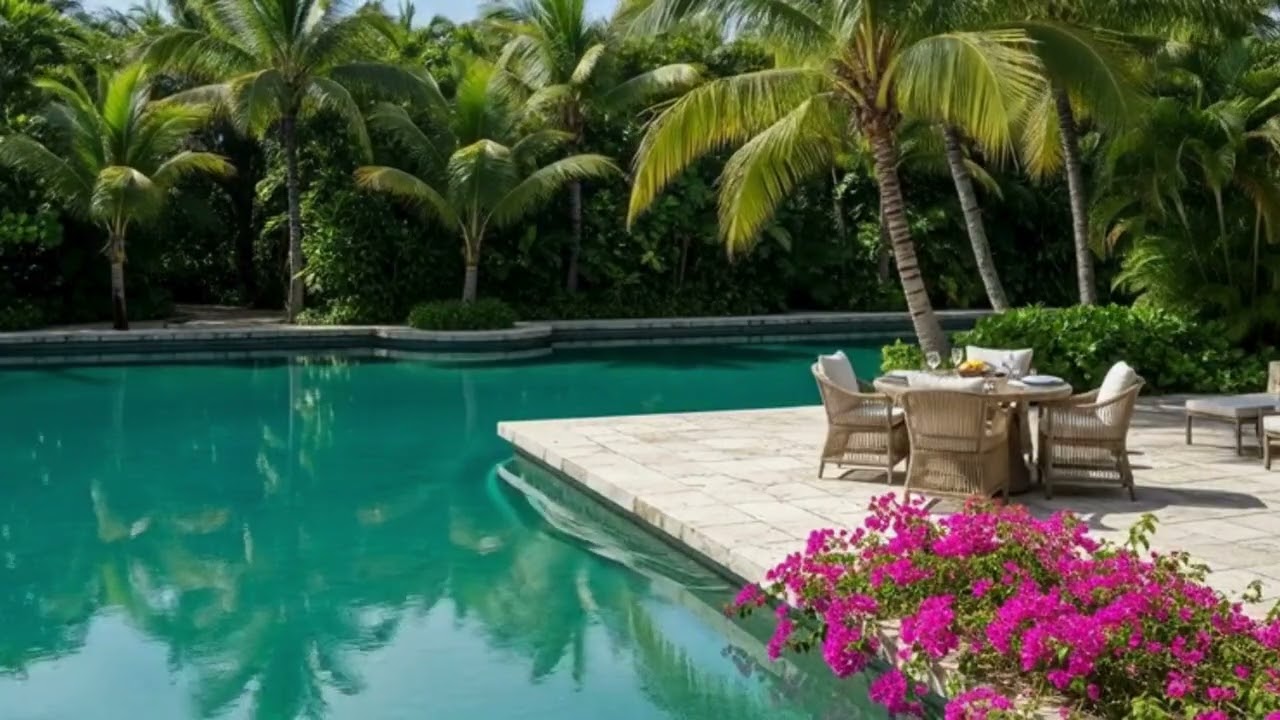 Cozy Sunny Tropical Villa by the Lagoon | Cool Jazz for Relaxation