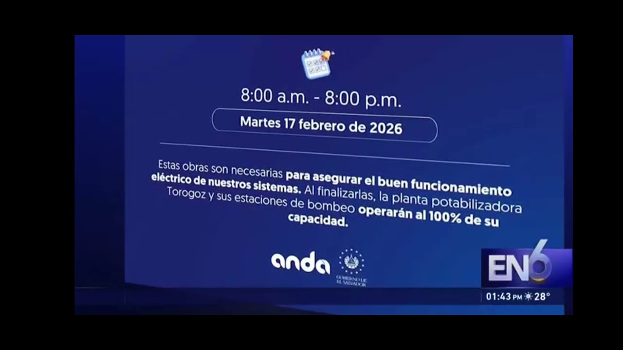 ANDA anuncia irregularidades en el servicio de agua por trabajos de mantenimiento