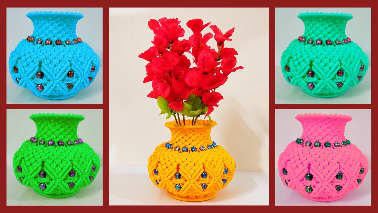 Macrame flower pot | मेक्रम फ्लावर पॉट | New Design | DIY | full easy tutorial | Step by Step