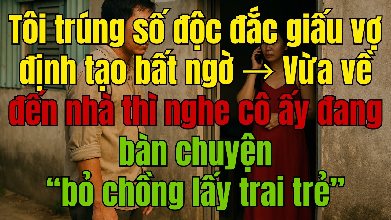 Tôi trúng số độc đắc giấu vợ định tạo bất ngờ → Vừa về đến nhà thì nghe cô ấy đang bàn chuyện sốc...