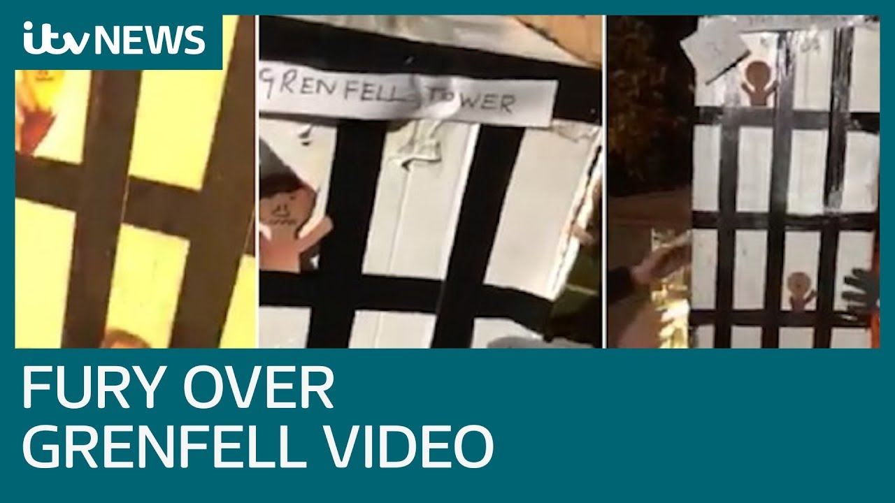 'Disgusting' video shows group burning model of Grenfell Tower | ITV News
