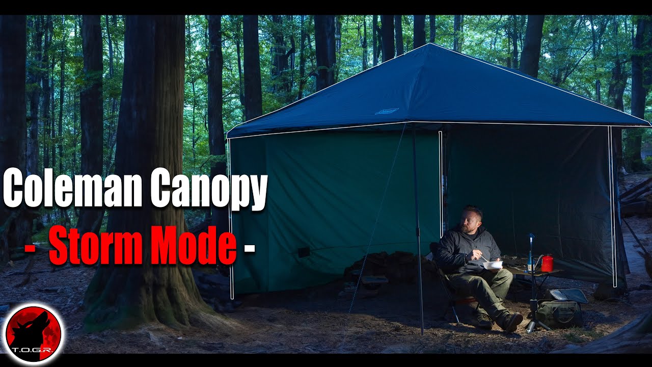 Coleman Canopy in Storm Mode - Camping in the Windy Mountains - Overnight Adventure