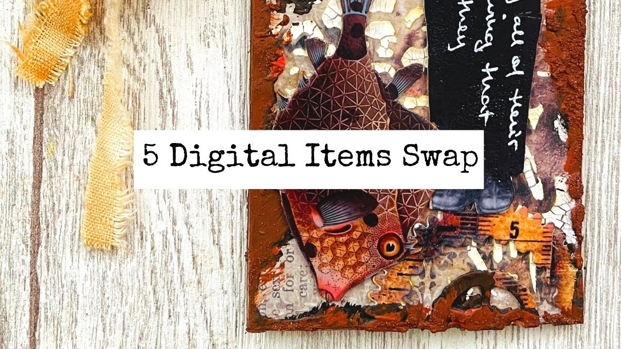 Steampunk Folded Tag/JOIN US! FREEBIES/5 Items Digital Swap with @luiseheinzl