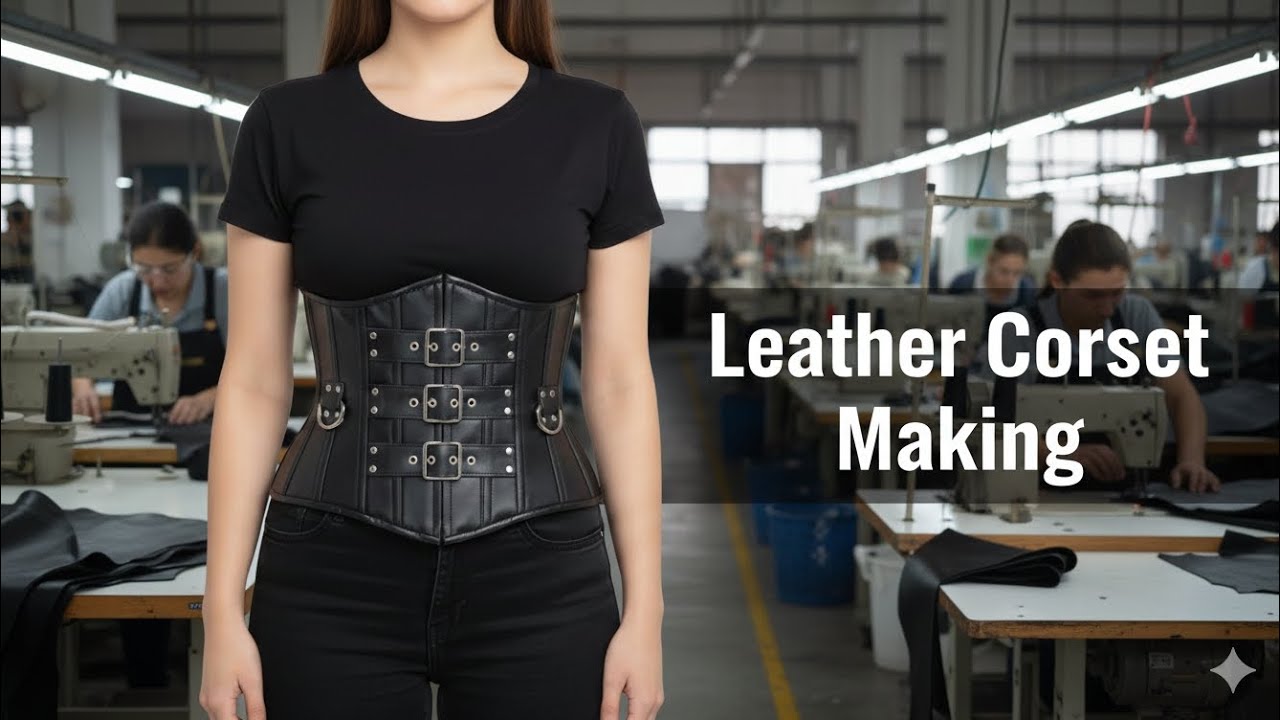 Leather Corset Making | Handmade Leather Corset Tutorial | Corset Stitching Process