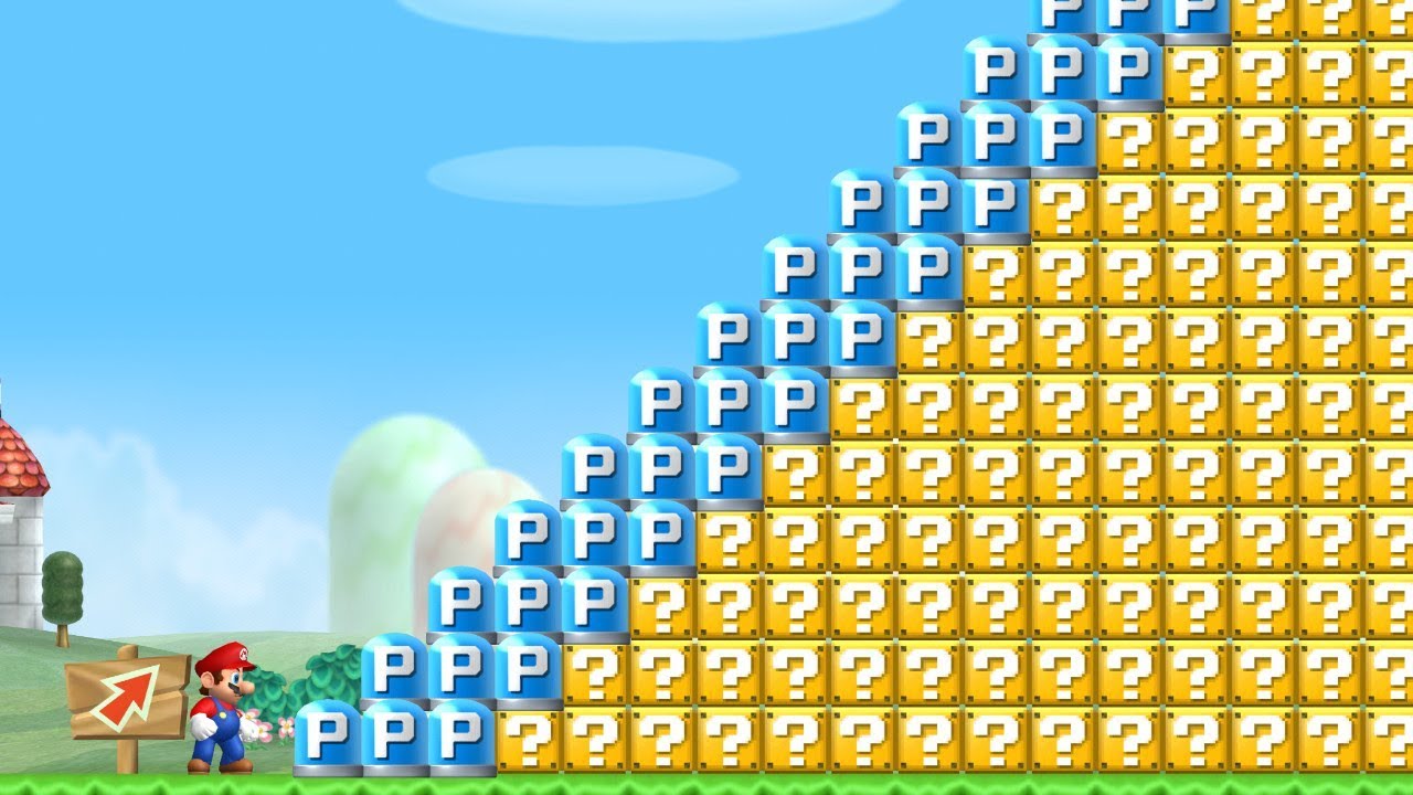 Can Mario Jump Over 999 P-Switches and Item Blocks in New Super Mario Bros. Wii ?