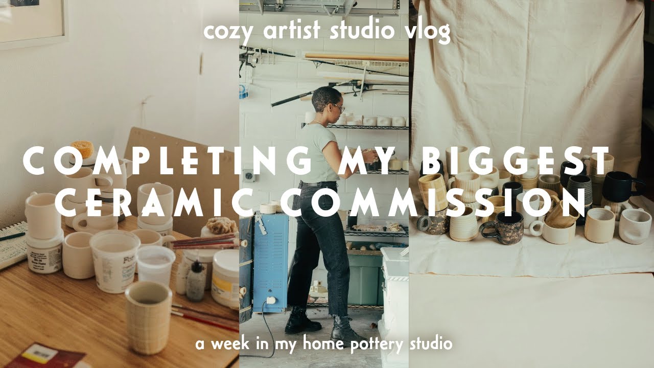 cozy, quiet days in my home pottery studio - completing my biggest ceramics commission of 2023!!
