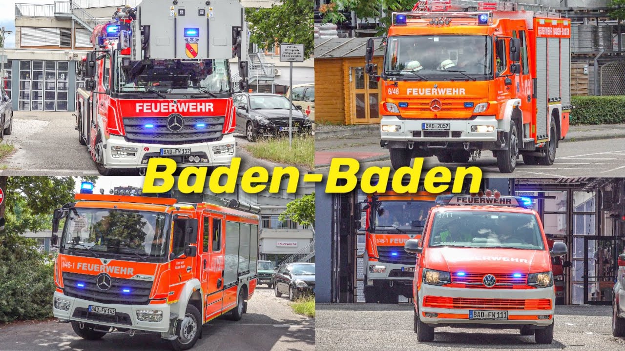 [MIT PRESSLUFT VOM HOF 🔊]  ALARM für die FEUERWEHR BADEN-BADEN | BF & Freiwillige Feuerwehr 🚒 | DRK