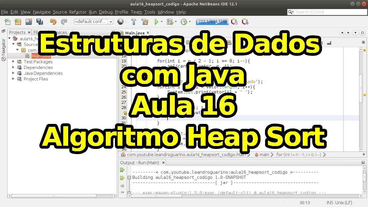 Aula 16 - Algoritmo Heap Sort - Estruturas de Dados com Java
