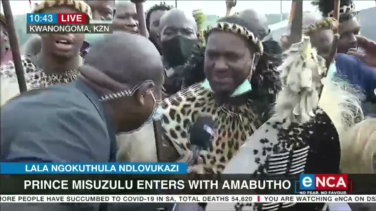 Prince Misuzulu enters with Amabutho
