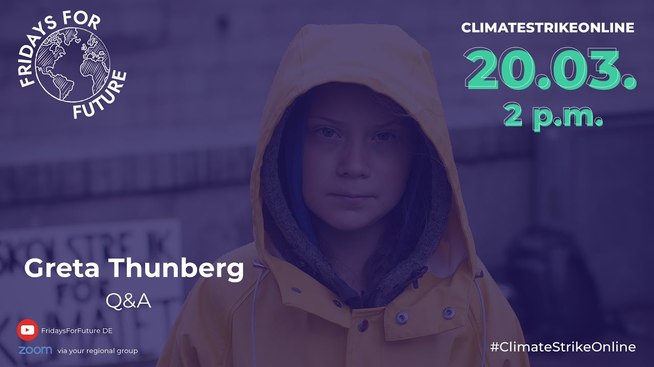 Greta Thunberg #ClimateStrikeOnline | Fridays For Future Webinar