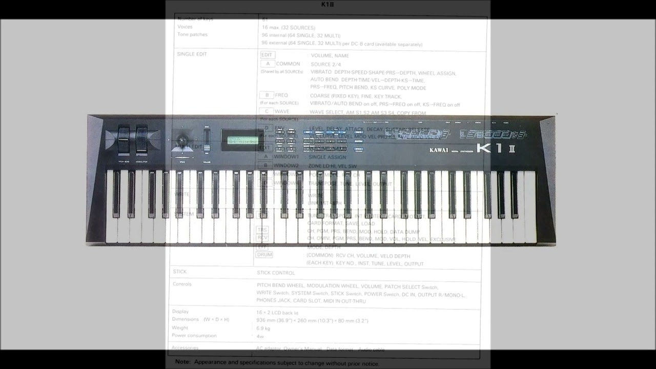 Kawai K1 II Demo (1990, 1991)