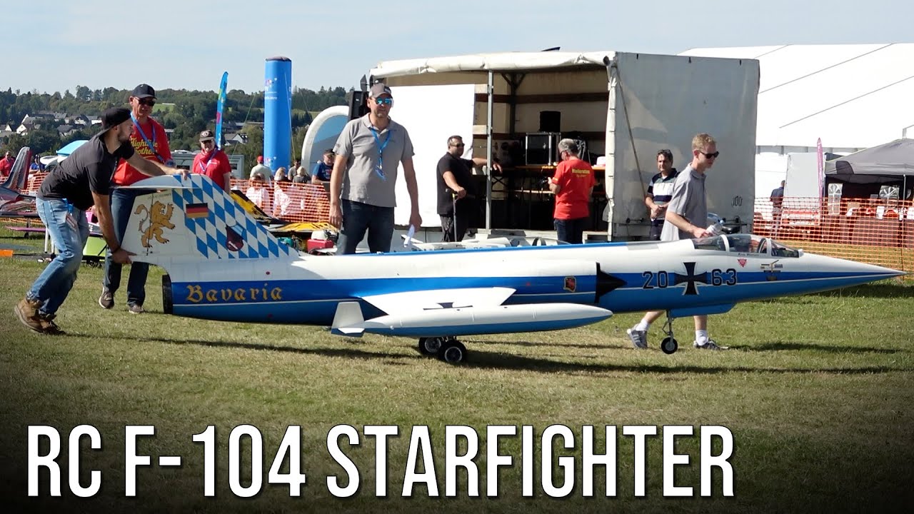 Huge RC F 104 Starfighter Turbine Driven Model Bavaria Flying At Flight Show