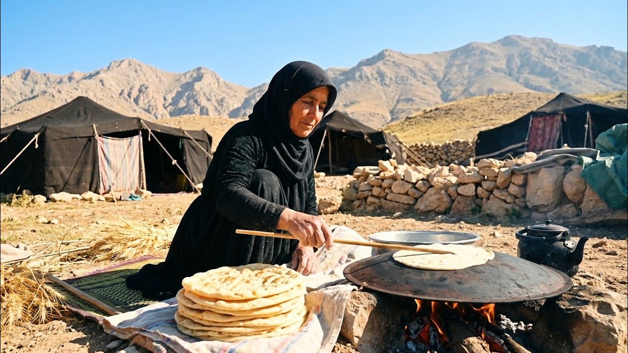 Nomad Life - Fresh Village Bread: Traditional Nomad Baking on a Sunny Day
