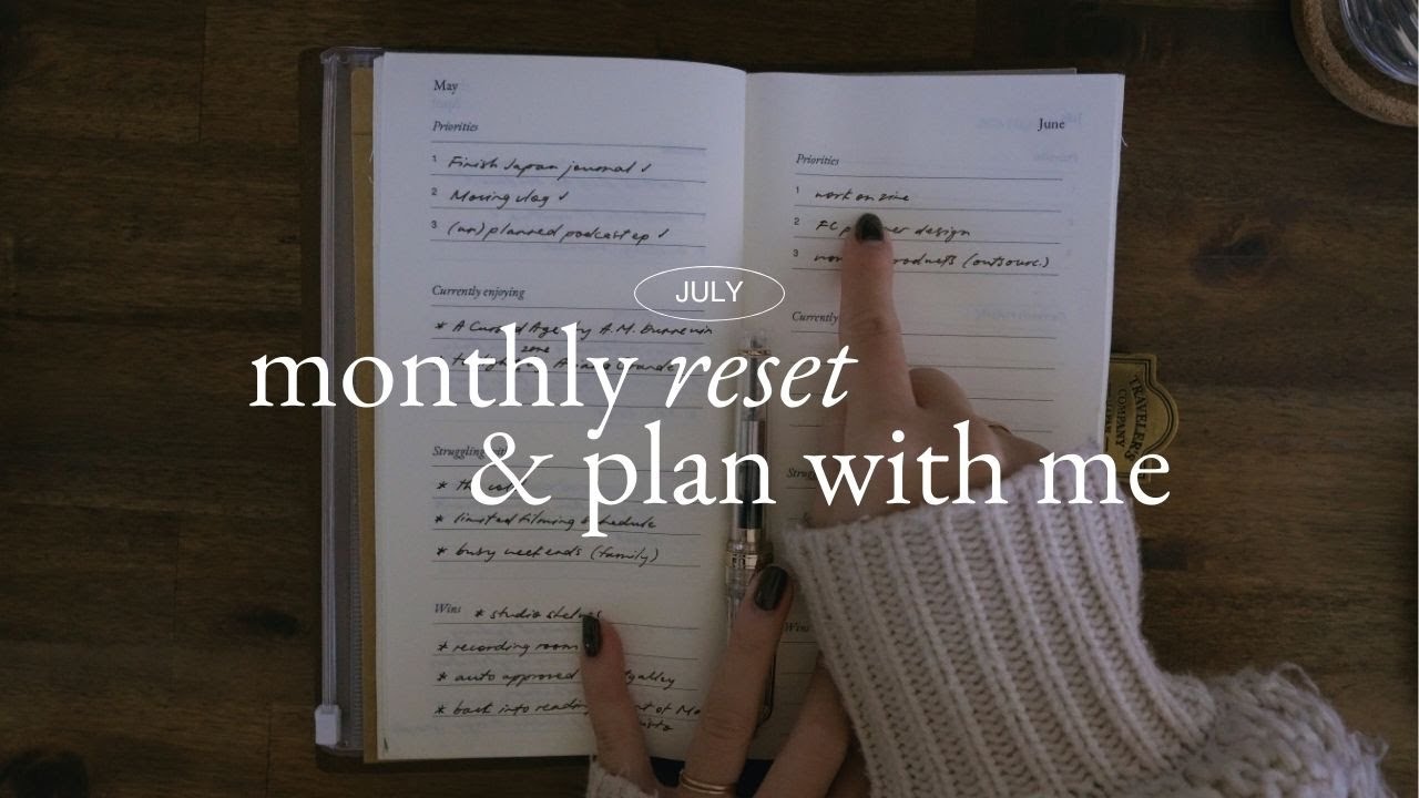 july plan with me & monthly reset ✸ small business goal setting & planning social media content