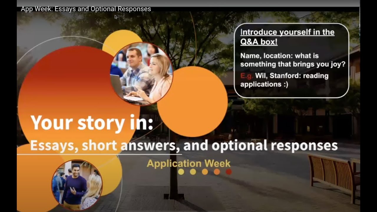 App Week: Essays and Optional Responses