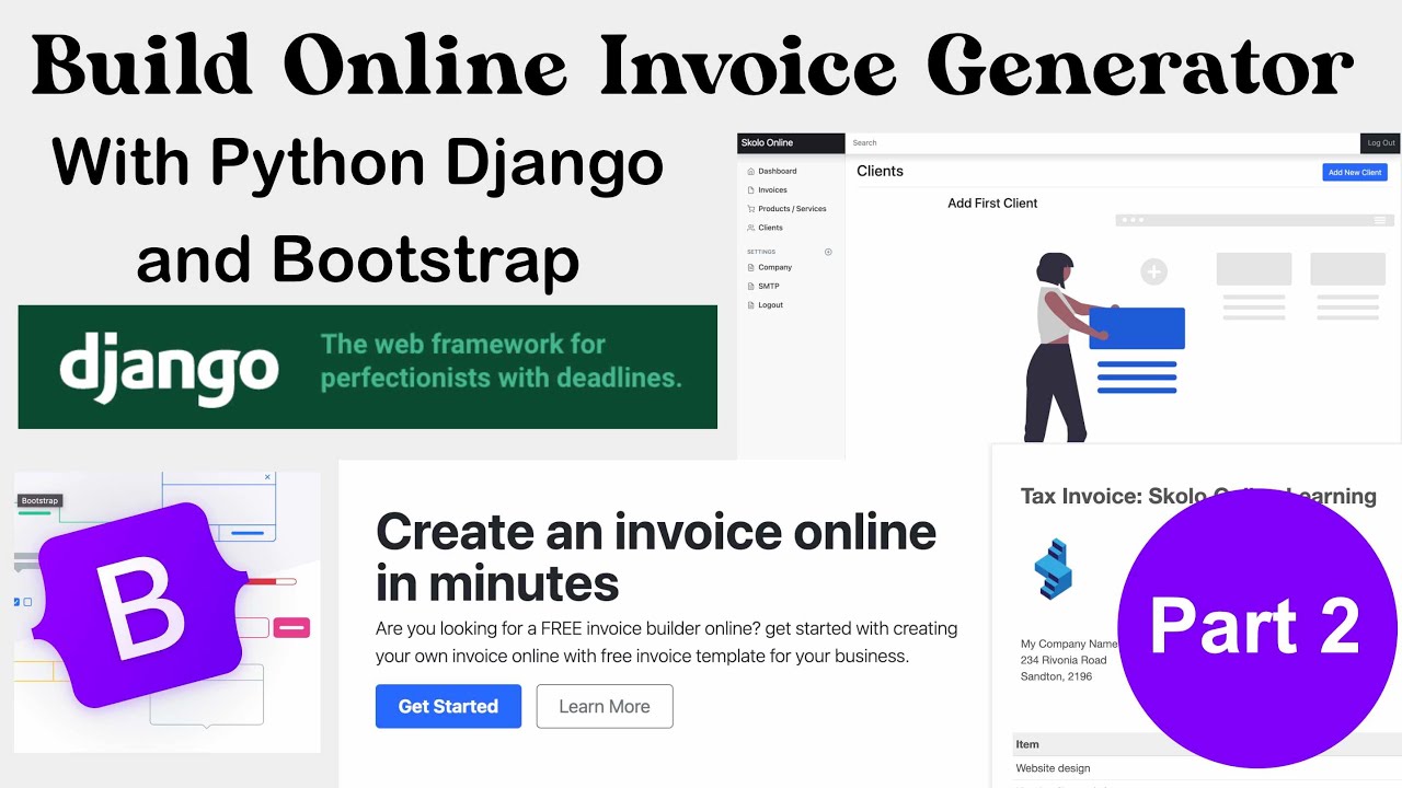Create Invoicing App with Python Django and Bootstrap Part 2