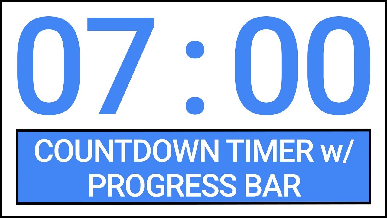 7 min Countdown Timer w/ Progress Bar #Timer #Countdown