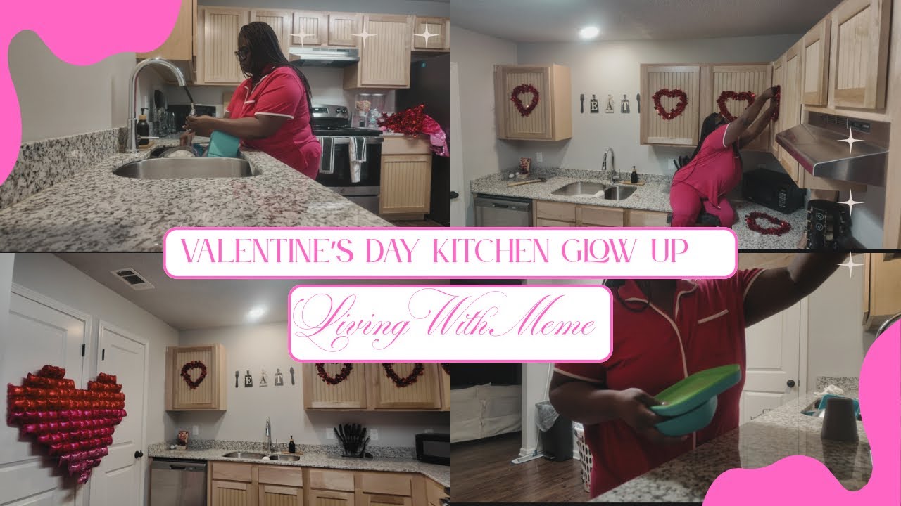 CLEAN WITH ME 💕 Valentine’s Day Kitchen Glow-Up 💗Cozy Decor & Reset